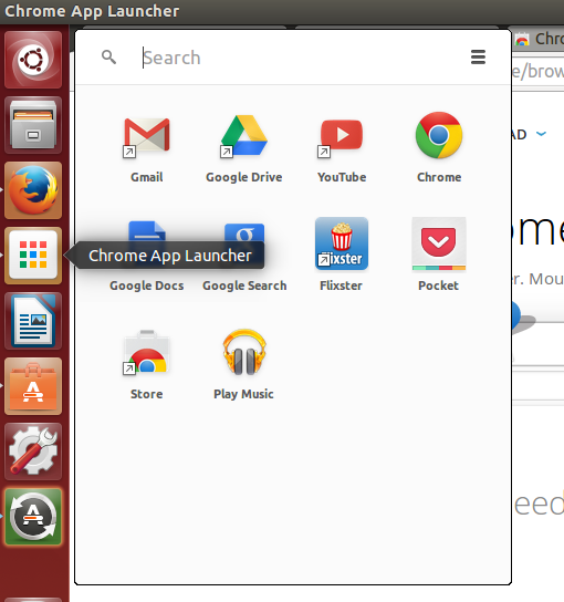 Интерфейс лаунчера в chrome 36