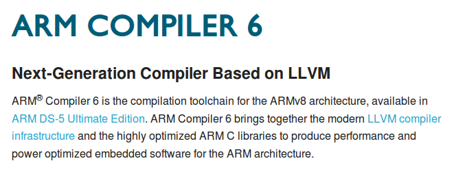 Переход ARM Compiler 6 на LLVM