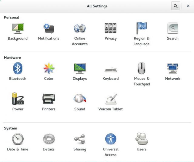 GNOME Control Center 